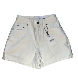 LNDN White Denim 5 Pocket 100% Cotton Shorts